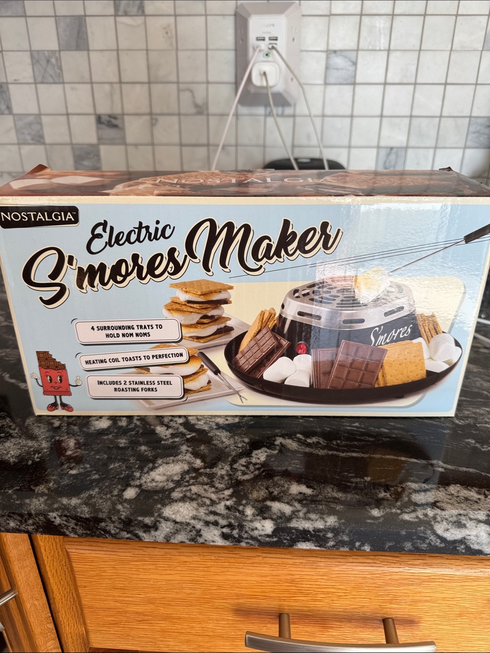 Nostalgia Electric S'mores Maker - Black and Light Blue Box never opened